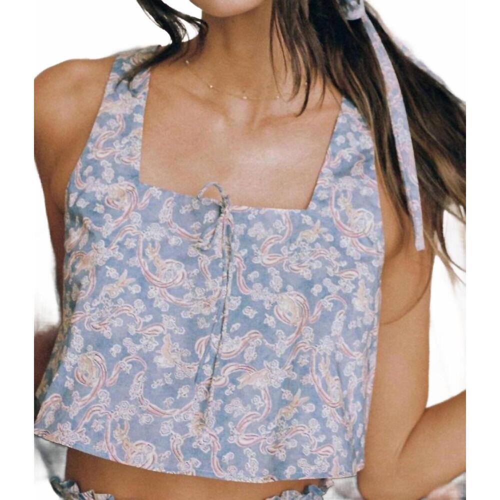 NEW MONTCE square neck crop top in cupid